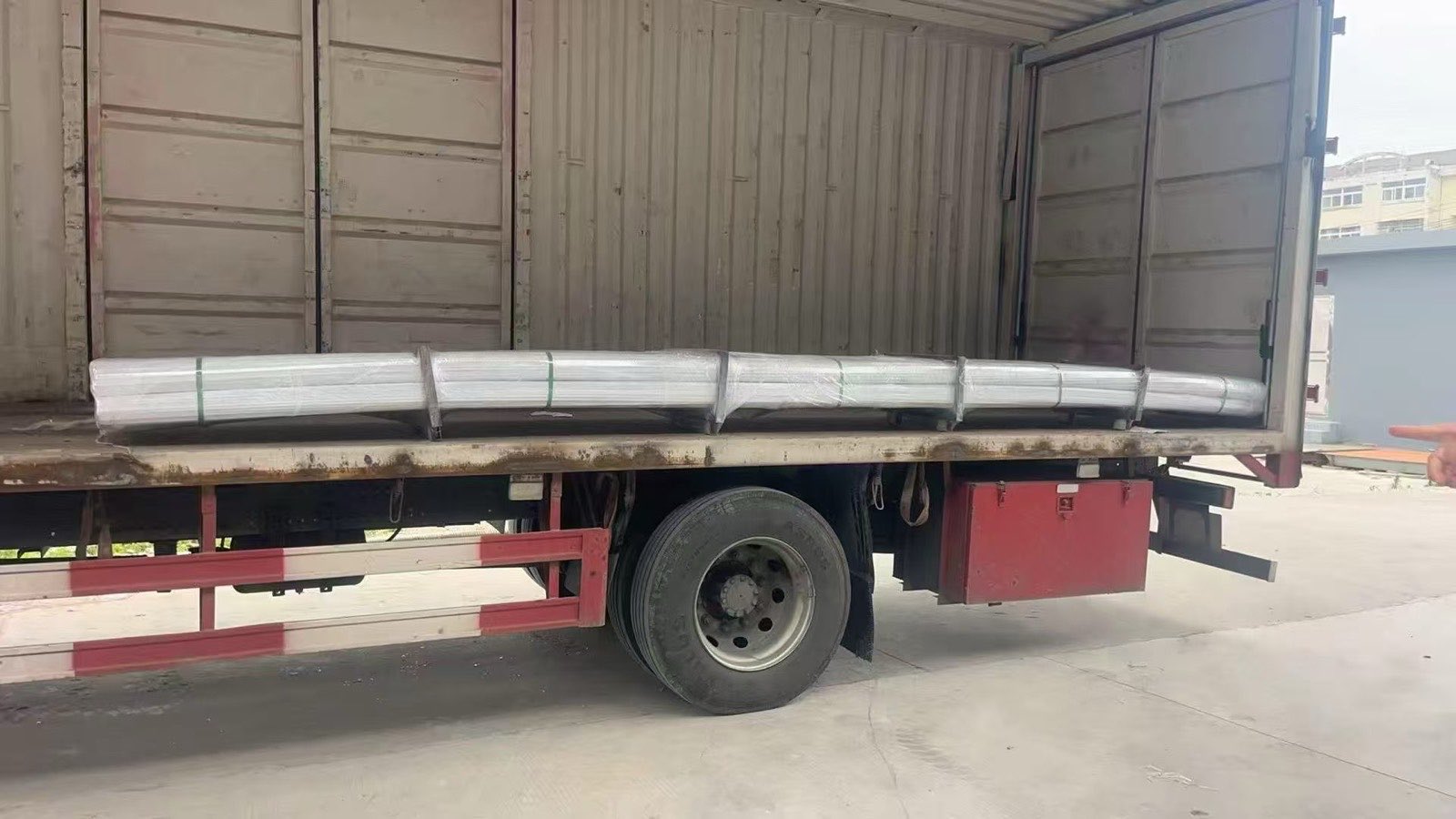 GFRP rebar bundles loaded on a truck